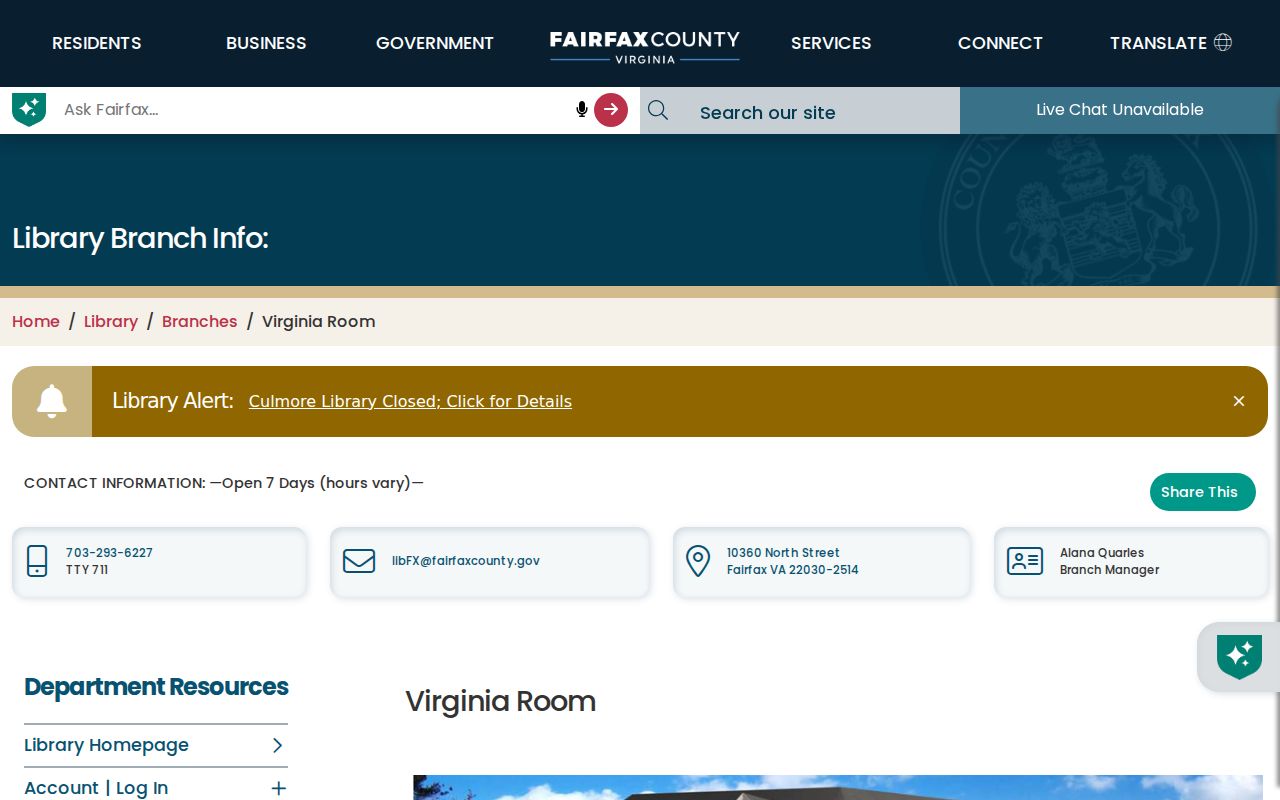 Bailey's Crossroads city directory research at the Fairfax County Virginia Room
