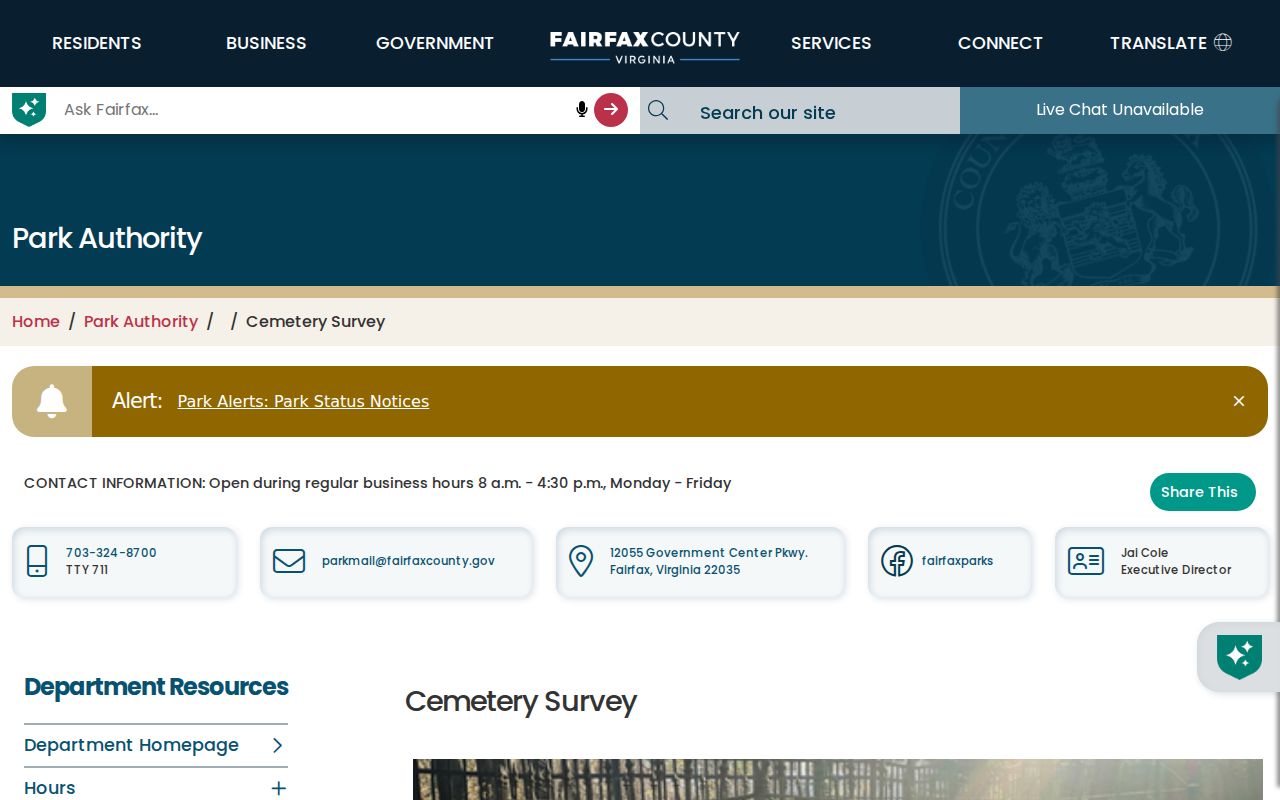 Bailey's Crossroads residents directory Fairfax cemetery survey resource