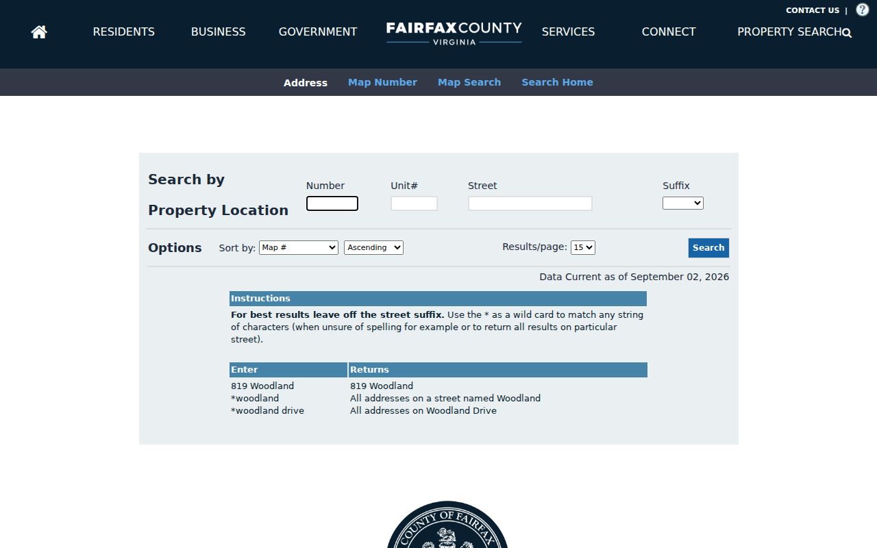 Bailey's Crossroads residents directory Fairfax iCare property search