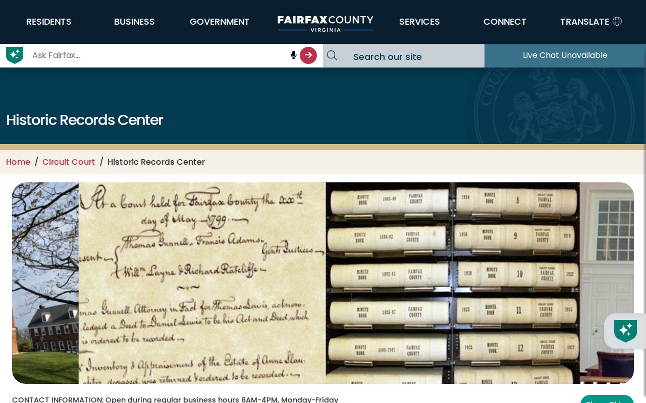 Bailey's Crossroads previous residents research at Fairfax Circuit Historic Records Center